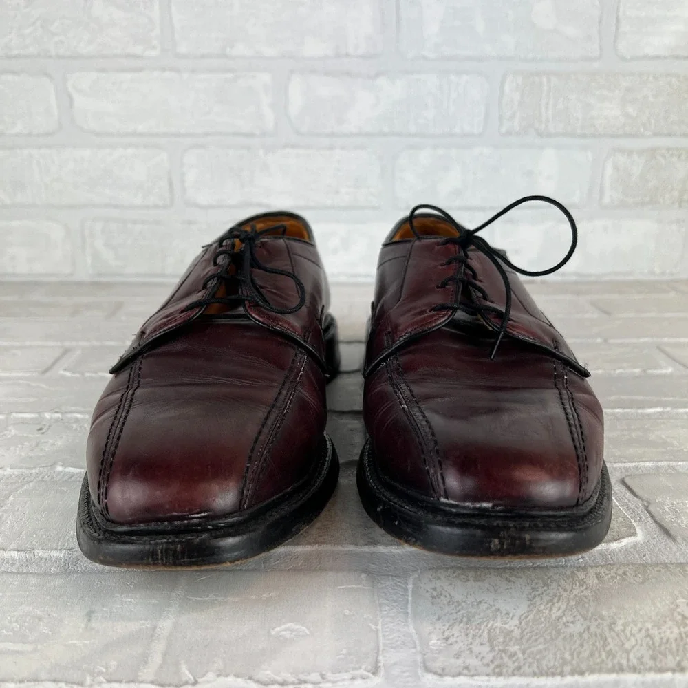 Allen Edmonds Hillcrest Oxford Shoes Mens 10 D Burgundy Leather Bicycle Toe 5974